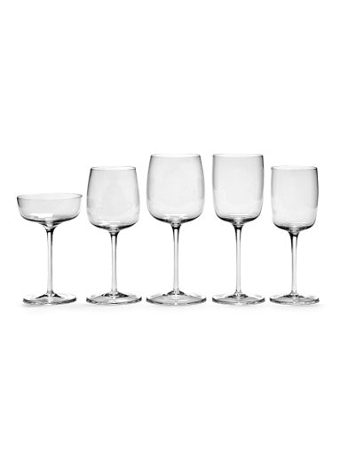 Serax - Vincent Van Duysen - Rode Wijnglas Gebogen Passe-Partout - Set van 4