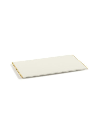Serax - Roger Van Damme - Bord Rechthoekig Wit Goud Desiree - Set van 3