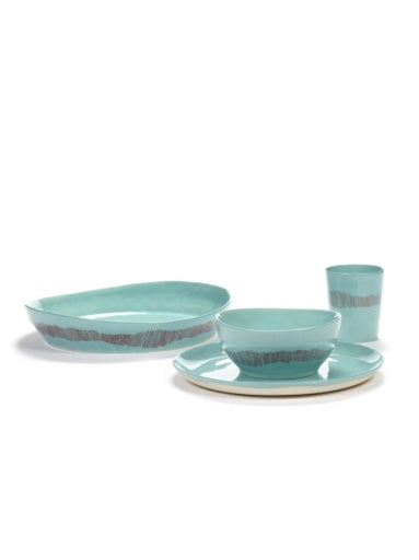 Serax - Ottolenghi - SERVEERKOM S WIT STRIPES BLAUW FEAST