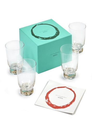 Serax - Ottolenghi - GLAS STRIPES GOUD FEAST  - Set van 4