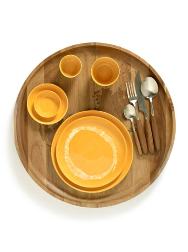 Serax - Ottolenghi - BORD S GEEL STRIPES WIT FEAST