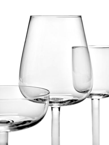 Serax - Piet Boon - Rode Wijnglas Gebogen Base - Set van 4