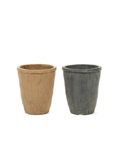 MOSSED POT HIGH M BLACK-RED RUSTIC