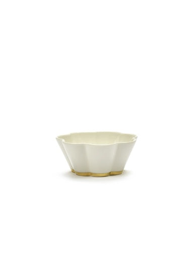 Serax - Roger Van Damme - Kom Ribbed M Wit Goud Desiree - Set van 4