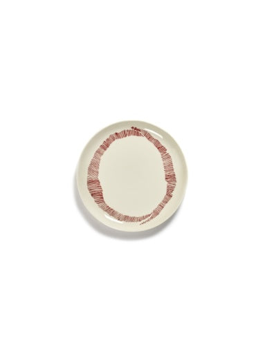 Serax - Ottolenghi - BORD M WIT STRIPES ROOD FEAST