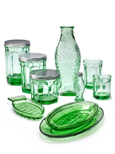 Serax - Paola Navone - VOORRAADPOT + DEKSEL M GROEN FISH & FISH