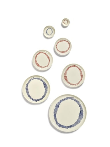 Serax - Ottolenghi - Schotel S Wit Stripes Blauw Feast - Set van 4
