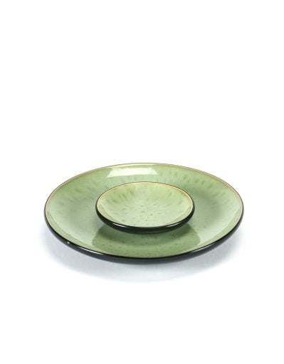 Serax - Pascale Naessens - BORD M GROEN/ZWART PURE