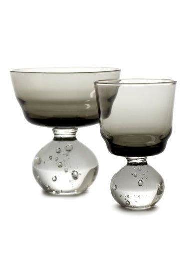 Serax - Bela Silva - GLAS OP VOET S SMOKY GRIJS ETERNAL SNOW  - Set van 6