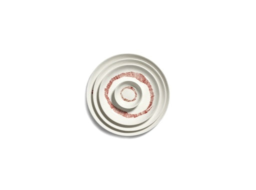 Serax - Ottolenghi - Bord S Wit Stripes Rood Feast - Set van 2