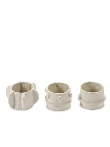TEALIGHT HOLDER ASS/3 BEIGE MOLLY