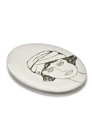 Serax - Marie Michielssen - Ovaal Bord Off White-Zwart La Mère - Set van 2