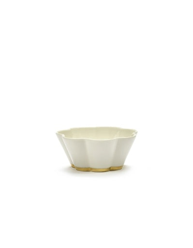 Serax - Roger Van Damme - Kom Ribbed M Wit Goud Desiree - Set van 4