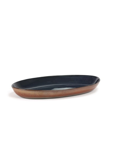 Serax - Anita Le Grelle - SERVEERSCHOTEL OVAAL L RUST/DARK BLUE