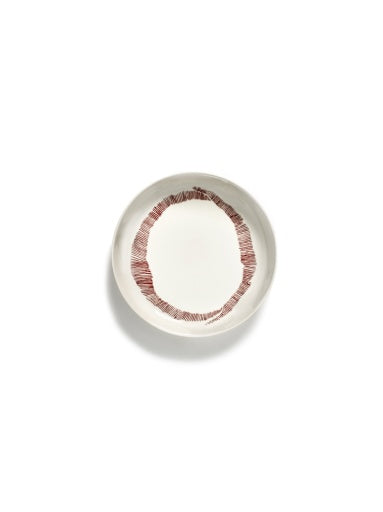 Serax - Ottolenghi - BORD HOOG WIT STRIPES ROOD FEAST