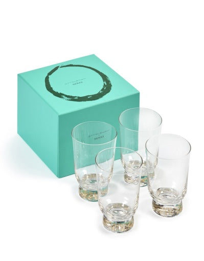 Serax - Ottolenghi - GLAS STRIPES GOUD FEAST  - Set van 4