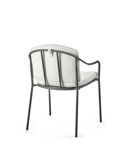 Serax - Piet Boon - ARMLEUNSTOEL ZWART + KUSSEN WIT PATIO