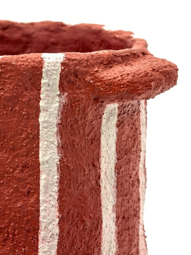 POT S RED VERTICAL STRIPES EARTH