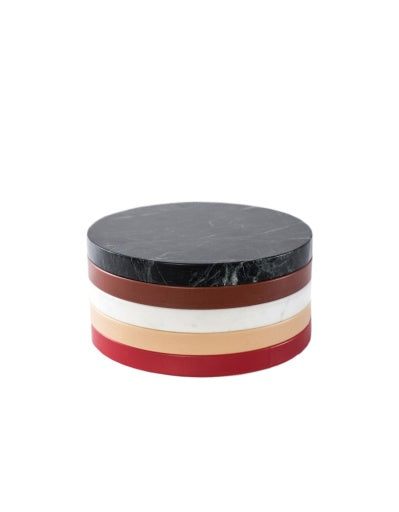 FIVE CIRCLES ZWART WIT BRUIN ROOS ROOD