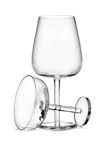 Serax - Piet Boon - Rode Wijnglas Gebogen Base - Set van 4