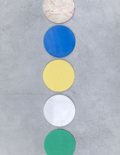 FIVE CIRCLES ROSE WIT BLAUW GEEL GROEN