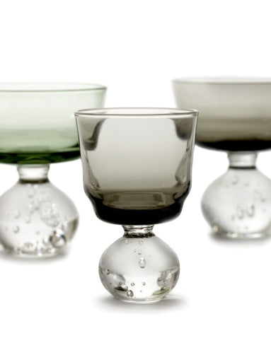 Serax - Bela Silva - GLAS OP VOET S SMOKY GRIJS ETERNAL SNOW  - Set van 6