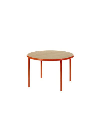 HOUTEN TAFEL ROND M ROOD EIK