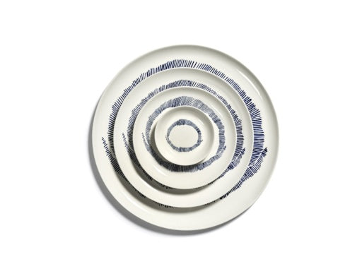 Serax - Ottolenghi - Bord S Wit Stripes Blauw Feast - Set van 2