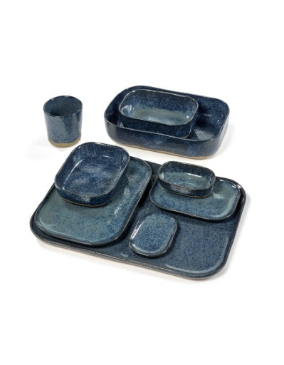 PLATE RECTANGULAR N°4 S BLUE/GREY