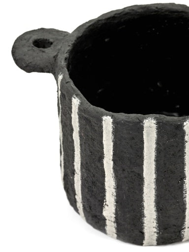 Serax - Marie Michielssen - POT S ZWART VERTICALE STREPEN EARTH