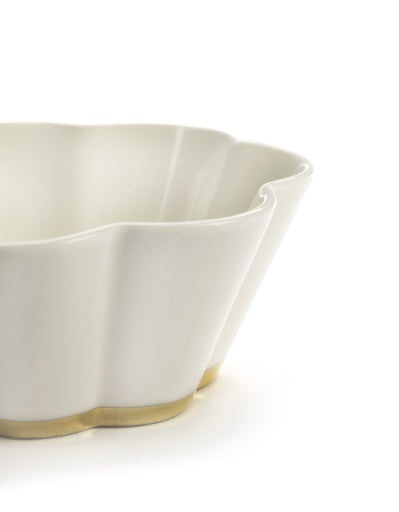 Serax - Roger Van Damme - Kom Ribbed M Wit Goud Desiree - Set van 4