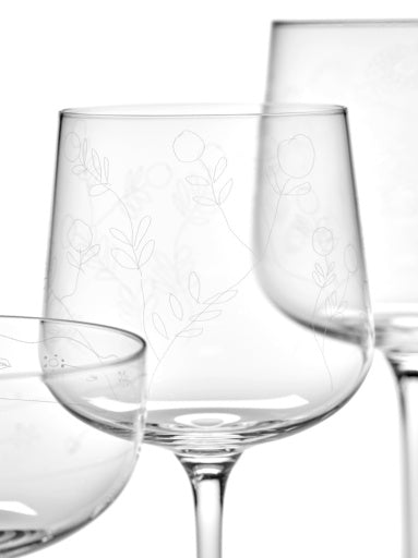 Serax - Marni - Witte Wijnglas Mirtillo Tea Midnight Flowers - Set van 4