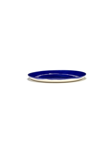 Serax - Ottolenghi - BORD L DONKERBLAUW STRIPES WIT FEAST