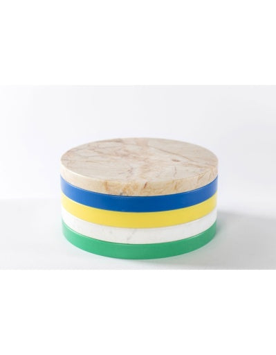 FIVE CIRCLES ROSE WIT BLAUW GEEL GROEN