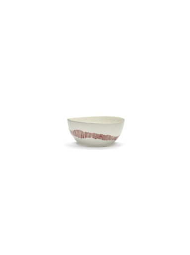 Serax - Ottolenghi - KOM S WIT STRIPES ROOD FEAST  - Set van 4